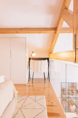 a bedroom with a bed and a dining room at ORM - Cedofeita I Apartment in Porto
