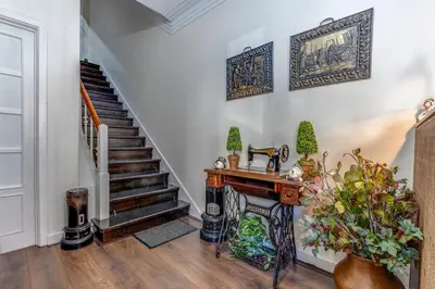 a staircase in a home with a guitar at Quiet Point in Porto