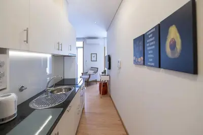 a door in a room with a mat in front of it at Modern Living - Santa Catarina in Porto