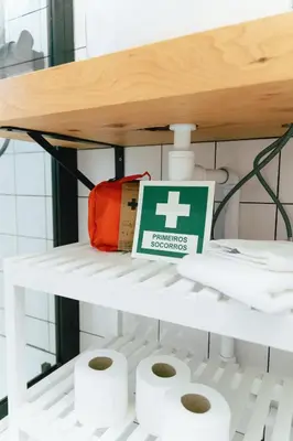 a shelf with toilet paper and a box on it at Cedofeita studio 41 in Porto