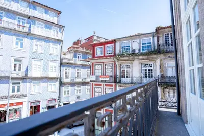 a view of a city from a balcony at Authentic Porto Suites in Porto