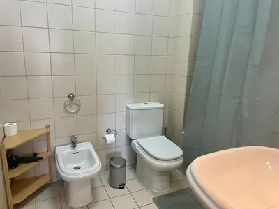 a bathroom with a toilet and a sink at Douro River Cozy Flats in Porto