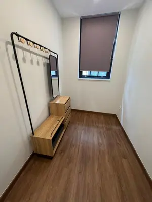 a room with a dressing room with a mirror at River Apartment in Porto