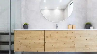 a bathroom with a sink and a mirror at Morro Premium Apartment w Free Parking in Vila Nova de Gaia
