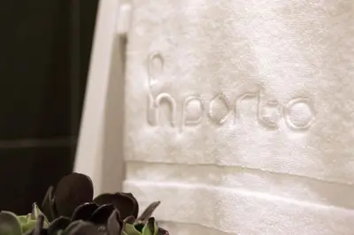 a plant in front of a white towel at In Porto Gallery Guesthouse in Porto