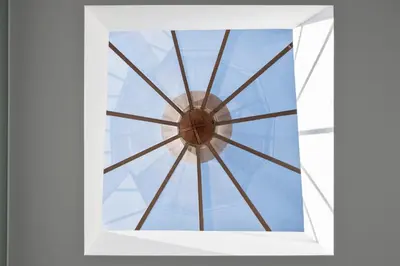 a glass window with a view of the sky at St Ildefonso 06 in Porto