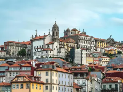 a group of buildings on top of a hill at Charming studio in the heart of Porto in Porto