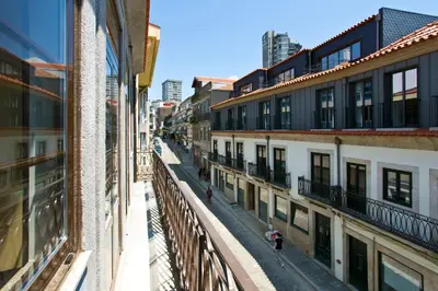 a view of a city street with buildings at Aposentus - CS Trindade Apartments in Porto