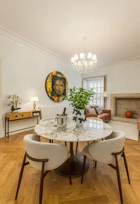 a living room with a table and a couch at Bailarina Historic Luxury House at Rua das Flores in Porto