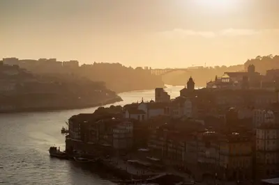 a view of a city with a river and buildings at Quinta do Vintém near WOW by HostWise in Vila Nova de Gaia