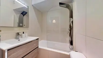 a bathroom with a shower and a sink at Porto Sweet Home in Porto