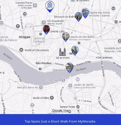 a map of a show walk from mykonos at Lighthouse by MyMoradia I Vue & Élégance à Porto in Porto