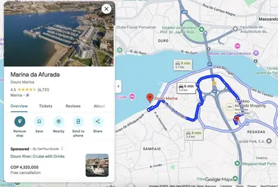 a screenshot of a map and a screenshot of a google maps at NEW! Gaia Arrabida in Vila Nova de Gaia