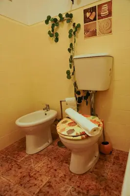 a bathroom with a toilet and a bidet at Sailor's House 3 - Casa dos Bibos in Porto
