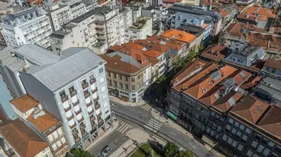 an aerial view of a city with buildings at Avantgarde by Upperground in Porto