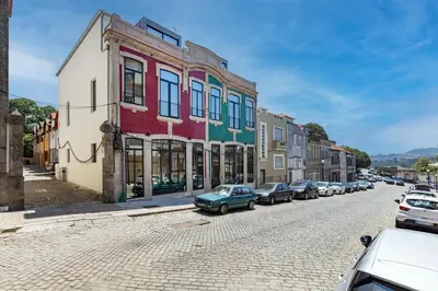 a bedroom with a white bed and a plant at Urban Style in Bonfim | Porto in Porto
