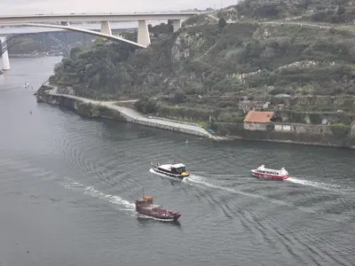 a view of a river with a bridge in the background at Miradouro River Views & Patio by PortoCityHosts in Porto