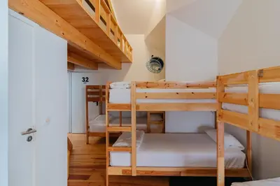 a bunk bed room with a bunch of bunk beds at Happy Porto Hostel in Porto