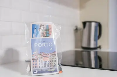 a bag with a picture of the city of paris at GuestReady - Modern Porto's retreat in Porto