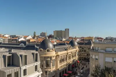 an aerial view of a city with buildings at Stylish Formosa Studio by HostWise in Porto