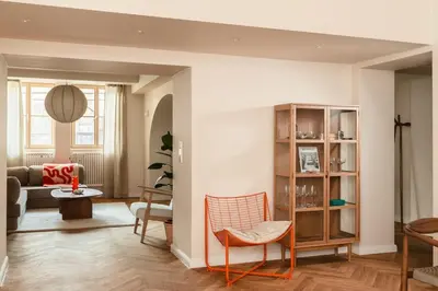 a living room with a couch and a table at Apartment Nunno in Porto