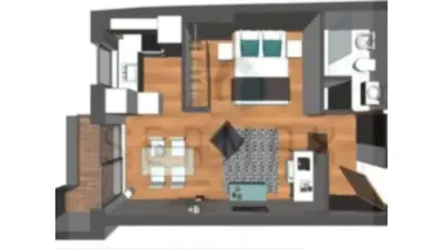 a floor plan of a small apartment with at I love alegria in Porto