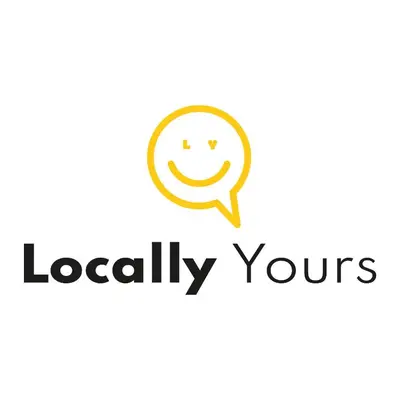 a speech bubble with a smile and the words locally yours at Locally Yours São Bento Apartments in Porto