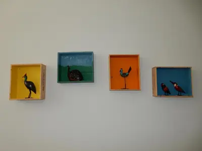 a group of pictures of birds on a wall at Oporto Downtown Apartment in Porto