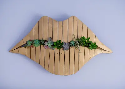 a wooden butterfly planter with plants in it at BOUTIQUE RENTALS - Provence Apartment in Porto