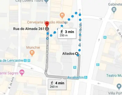 a map of the approximate location of amelia at Almada Story Apartments by Porto City Hosts in Porto