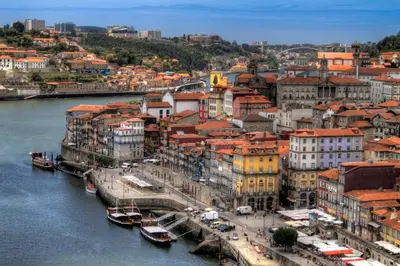 a view of a city with boats in the water at O'Porto Cheers Gaia in Vila Nova de Gaia