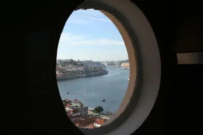 a view of the water from a window of a ship at Bom dia Porto in Vila Nova de Gaia