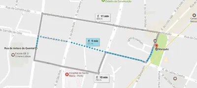 a map of the subwayroute in the city at PortoVivo Quental Apartamento in Porto