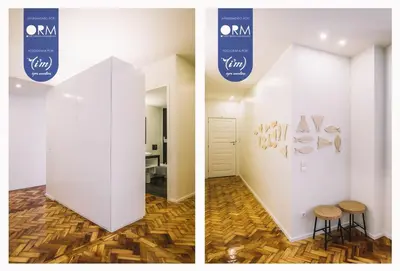 two images of a bedroom with two beds at ORM - Saraiva de Carvalho Apartments in Porto