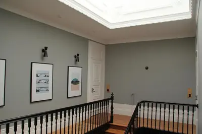 a staircase with a skylight in a house at Porto Music Guest House in Porto