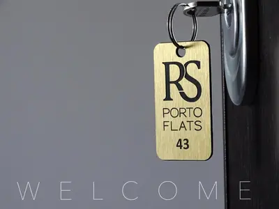 a tag on a door with the word rfc on it at RS Porto Apartments in Porto