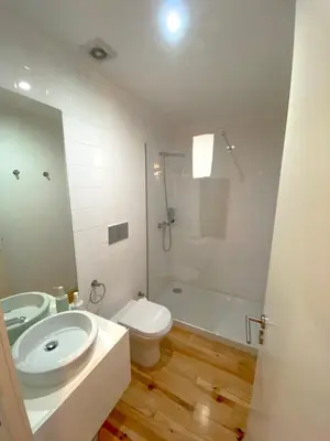 a bathroom with a sink and a toilet and a shower at CL Ildefonso III Apartment in Porto