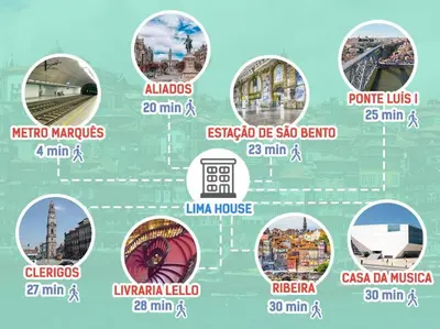 a map of cities in the world at Lima House in Porto