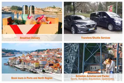 a collage of pictures of cities and cars at Liiiving in Porto | Ribeira Boutique Apartment in Porto