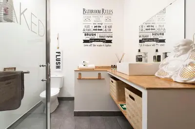 a bathroom with a sink and a toilet at BmyGuest - 156 Trindade House & Terrace in Porto