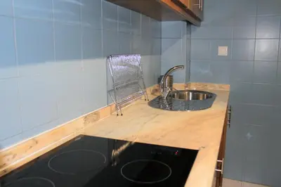 a kitchen with a sink and a counter with a sink at AlfandegaPorto Apartments in Porto