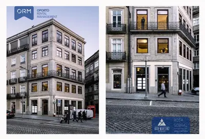 two pictures of a building in a city at ORM - Bainharia Apartment in Porto