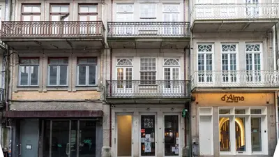a group of buildings on a city street at LovelyStay - Allderman Apartment - Almada 3º F in Porto