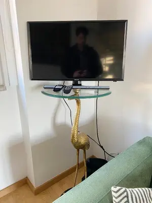 a bird standing in front of a tv at Vitral House of Art District in Porto