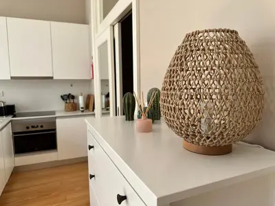 a kitchen with a large bowl on top of a counter at Magalhães Prime in Porto