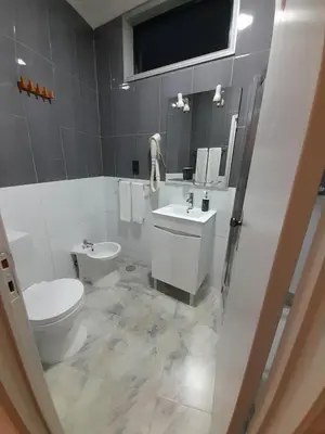 a bathroom with a toilet and a sink at Residencial Sol da Nave in Porto