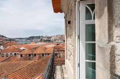 a view from a window of a city at Caléway Hotel in Vila Nova de Gaia