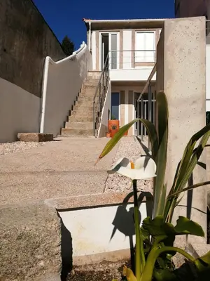 a house with stairs and a plant in front of it at Casa Ventuzelo in Porto