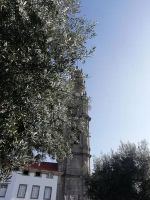 a tower with a clock on top of a building at Luxury Anibal Cunha Apartments in Porto