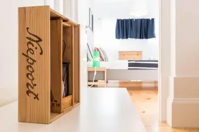 a room with a closet with a door open at VIVA Breiner Flats in Porto